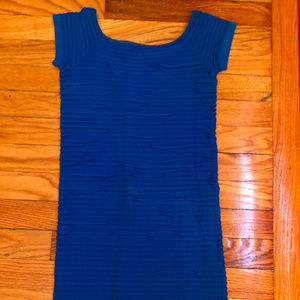 Juniors Short Sleeve Blue Bodycon Dress